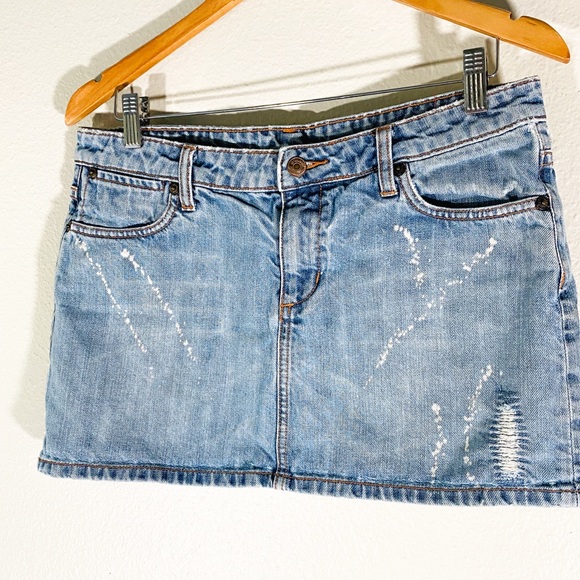 Seven for all mankind paint splattered denim skirt - Picture 4 of 7